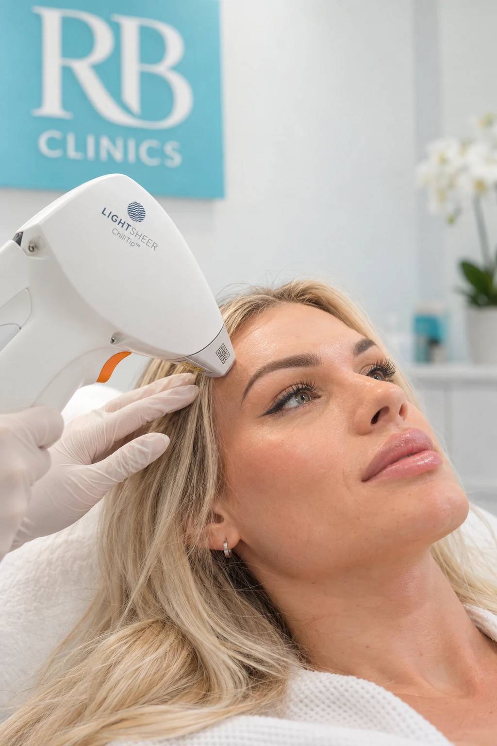 Transgender vrouw bij de LightSheer laser voor verschillende behandelzones